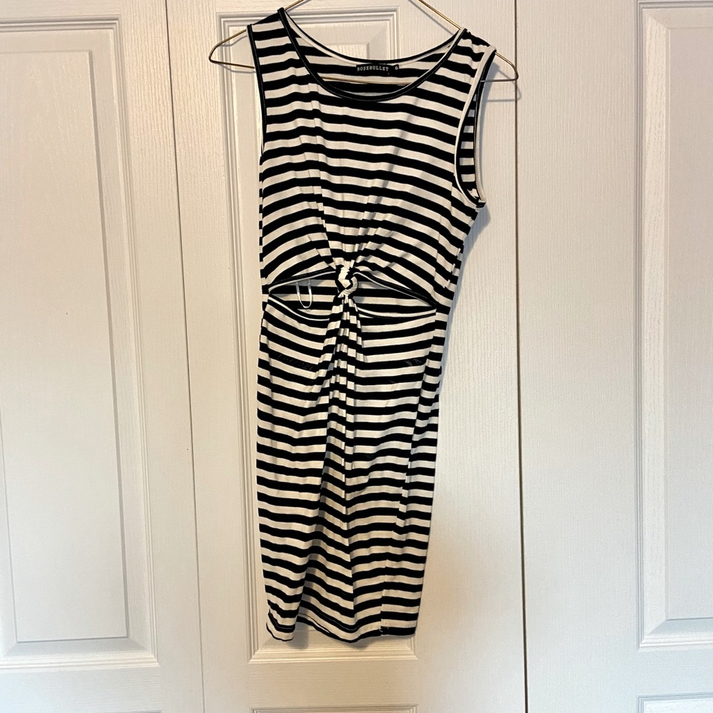 Navy Knot Cutout dress